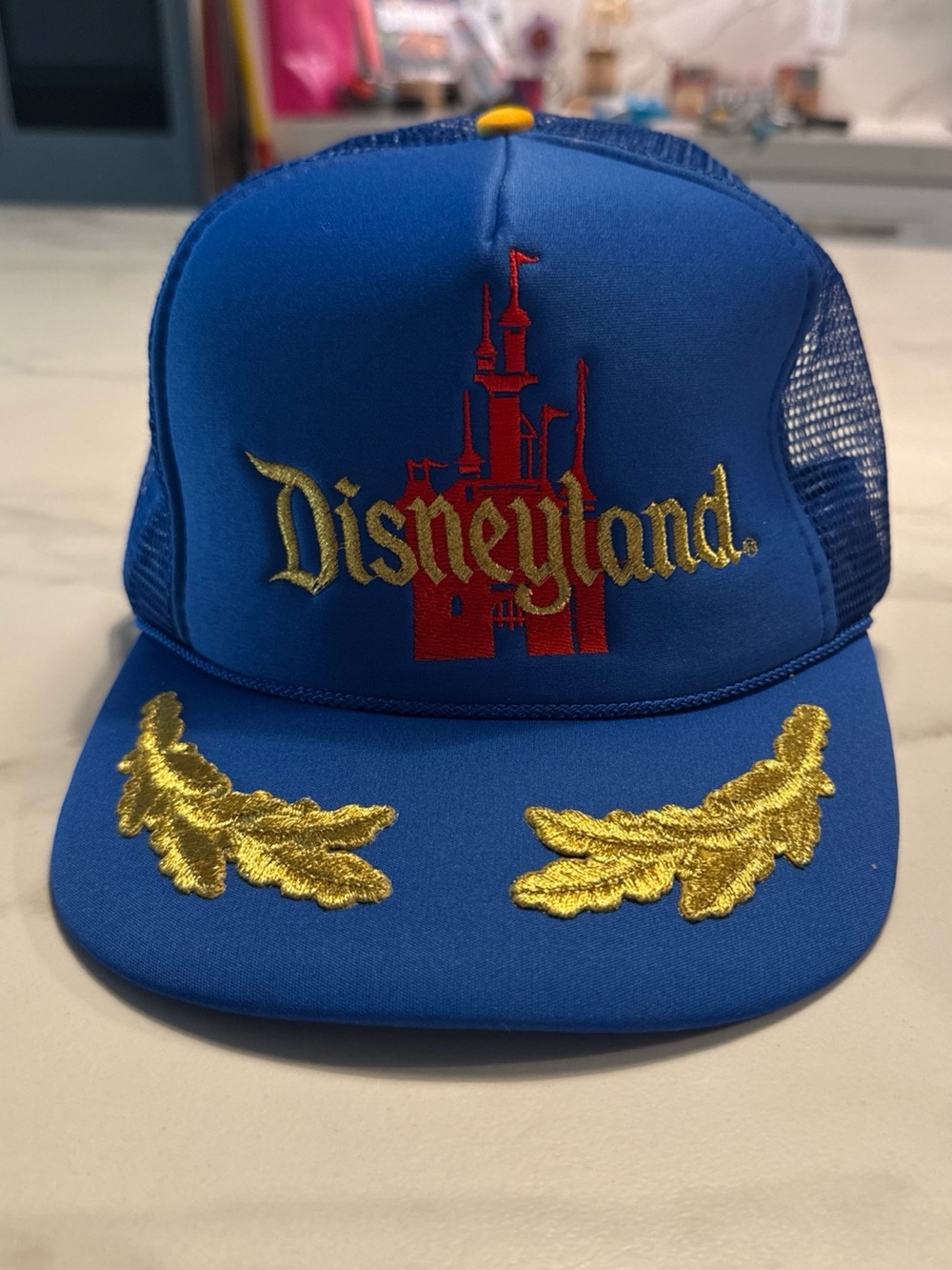 Vintage Disneyland snapback trucker yacht hat Disney Cap Dad NWOT Embroidery